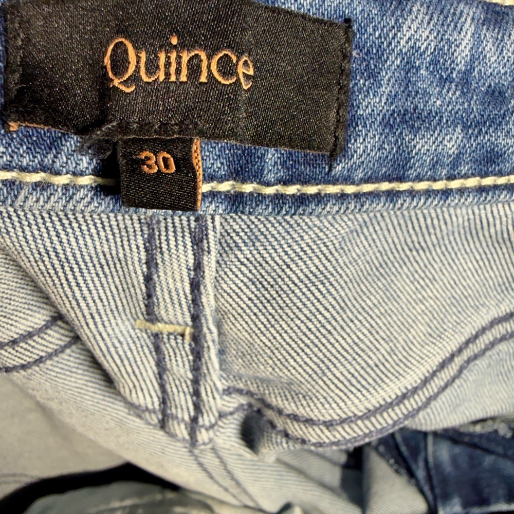 NWT Quince Luna Stretch Slim Straight Jeans Seaside Blue Size 30 - Picture 5 of 9
